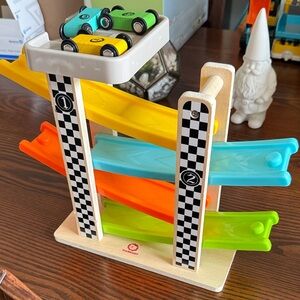 Colorful Wooden Car Ramp Racer Set